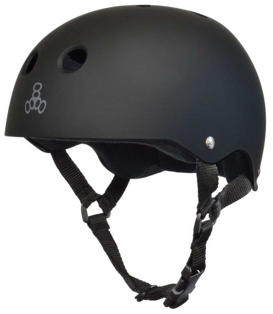 Triple 8 SS Helmet Black Rubber w Black Liner