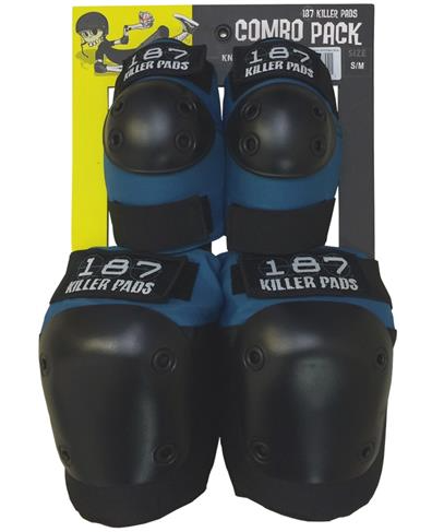 187 COMBO PACK BLUE/BLACK - KNEE AND ELBOW PADS